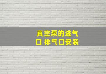 真空泵的进气口 排气口安装